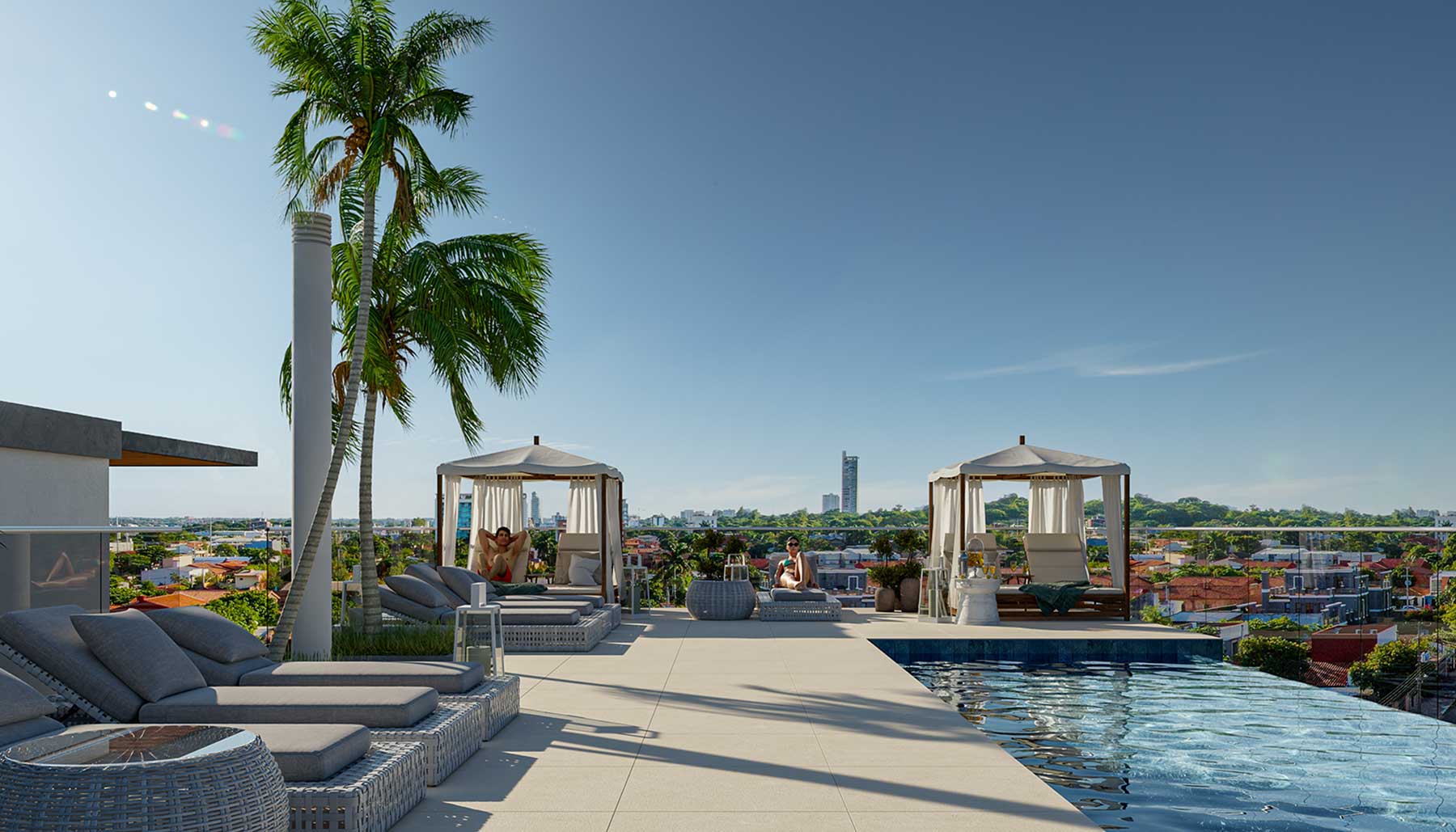 Infinity-edge pool on the rooftop terrace - Altea Ykua Sati